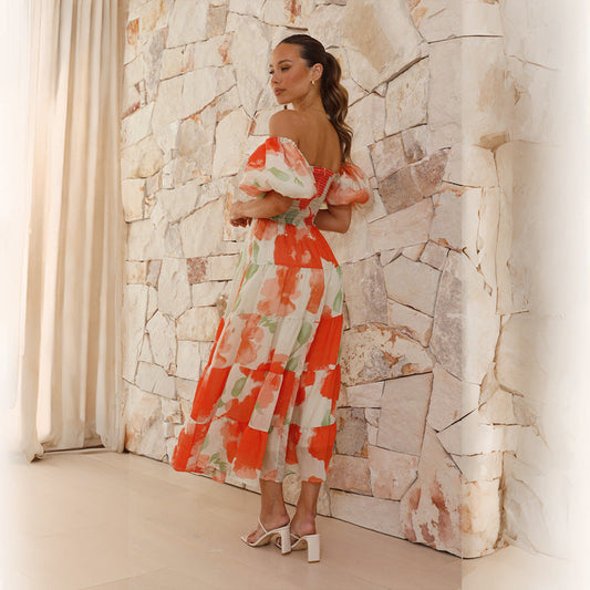 Vestido Mujer con Mangas Voladas Elegante - Vestiria