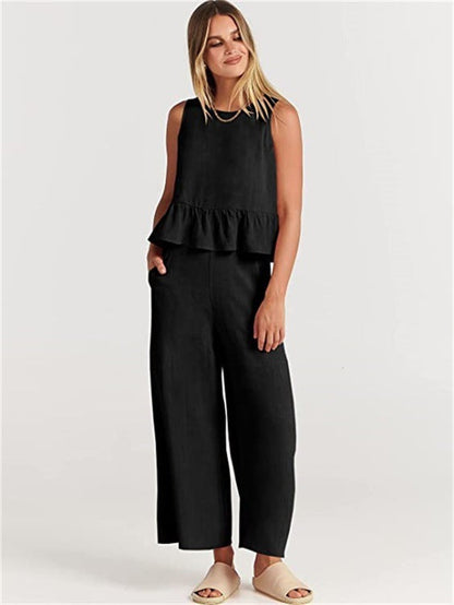Conjunto Mujer Blusa y Pantalón Amplio