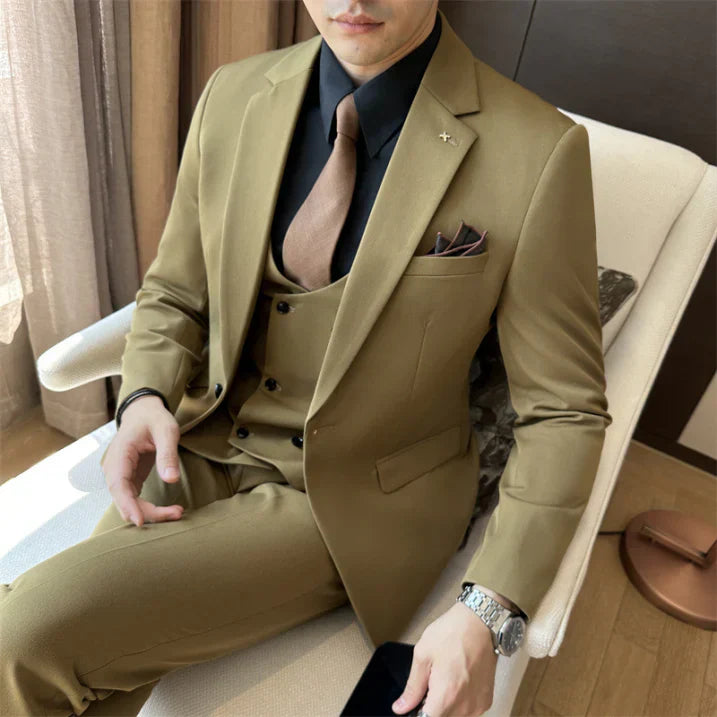 Traje Hombre Elegante Tres Piezas Slim