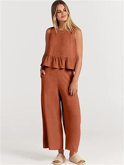 Conjunto Mujer Blusa y Pantalón Amplio - Vestiria