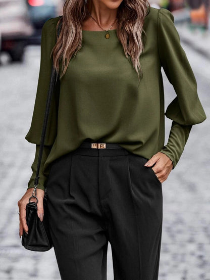 Blusa Mujer Cuello Redondo Elegante
