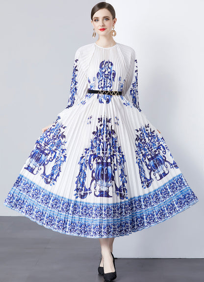 Vestido Boho Estampado Mangas Largas