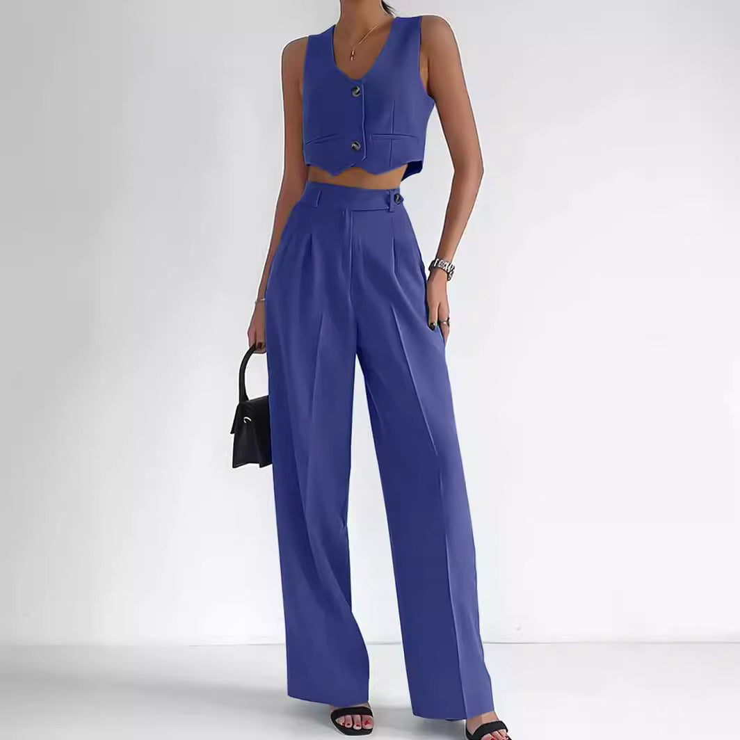 Traje Mujer Clásico con Chaleco y Pantalón Alto