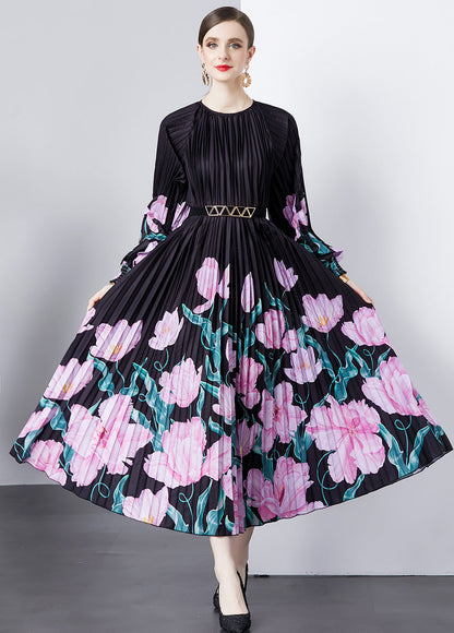 Vestido Boho Estampado Mangas Largas