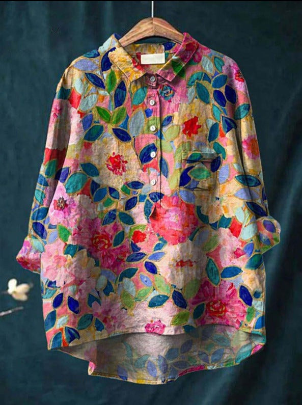 Blusa ligera estampada flores mujer - Vestiria