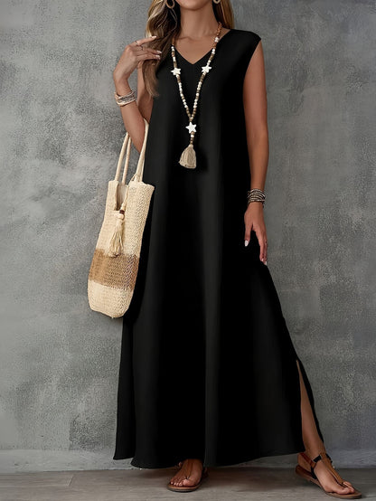 Vestido Largo Sin Mangas Elegante - Vestiria