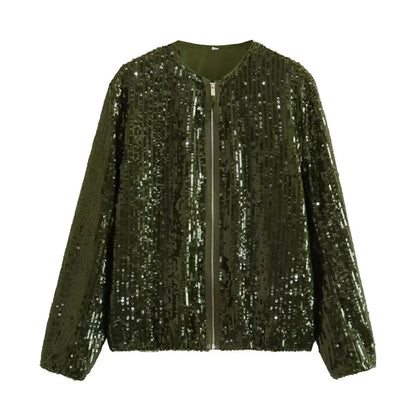 Chaqueta Mujer Lentejuelas Brillante