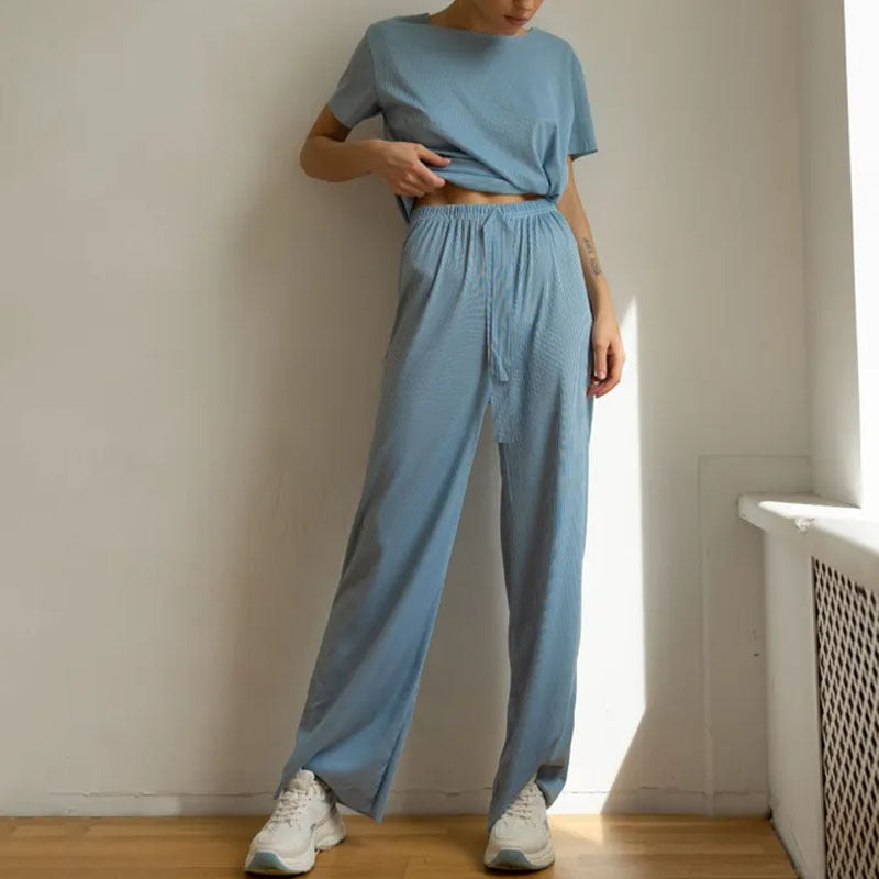 Conjunto Mujer Cómodo Pantalón Ancho