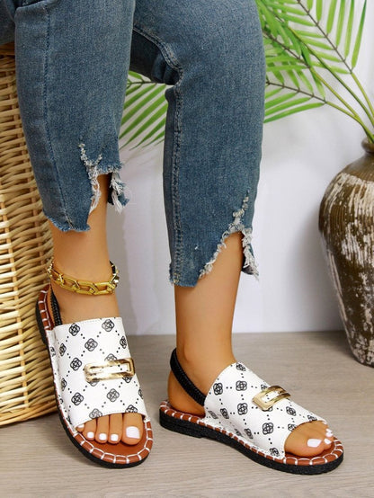 Sandalias Mujer Estilo Chic con Estampado Floral