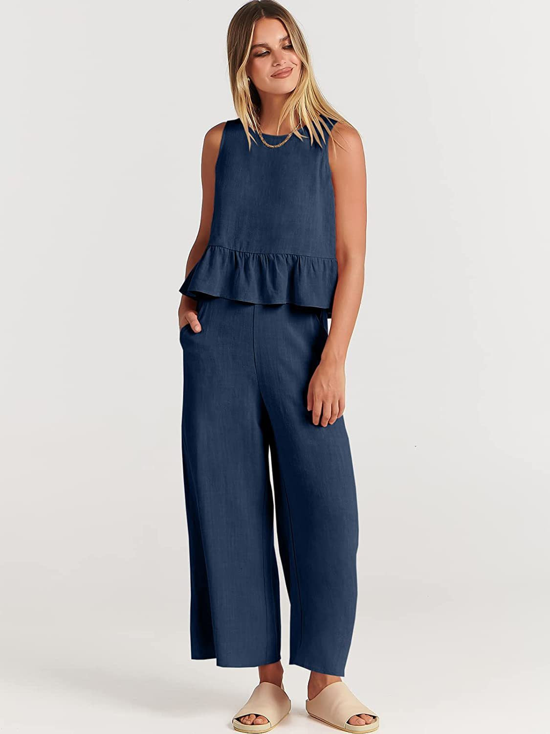 Conjunto Mujer Blusa y Pantalón Amplio
