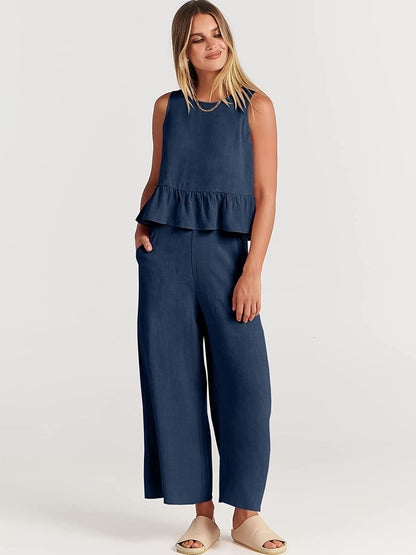 Conjunto Mujer Blusa y Pantalón Amplio