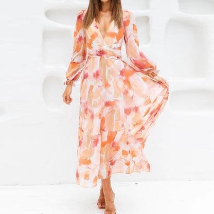 Vestido Midi FlorAL Elegante Con Escote Cruzado