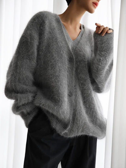 Cárdigan Mujer Elegante Cuello V Amplio