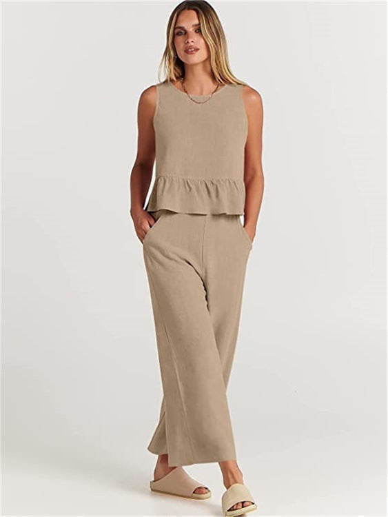 Conjunto Mujer Blusa y Pantalón Amplio