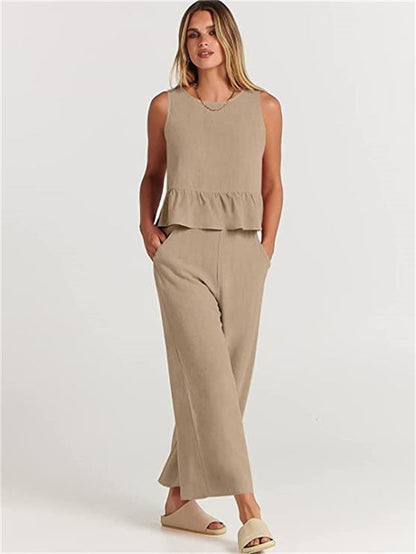 Conjunto Mujer Blusa y Pantalón Amplio