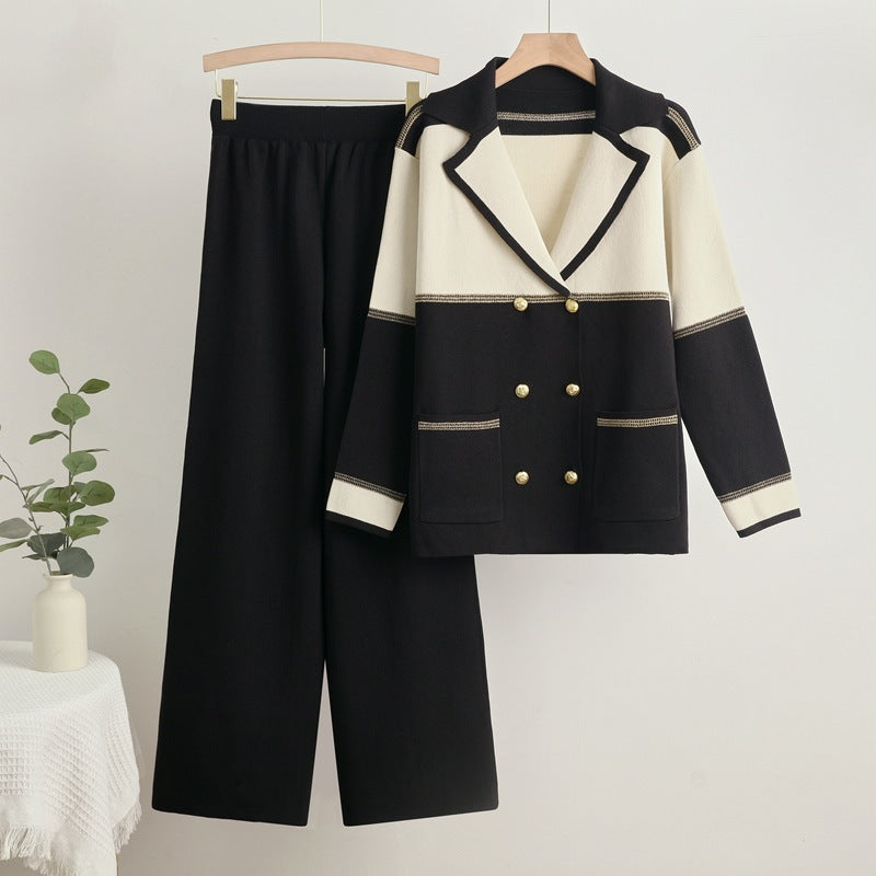 Traje chaqueta y pantalón amplio elegante - Vestiria