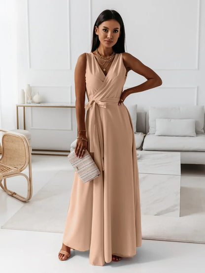 Vestido Mujer Largo Sencillo Cuello en V