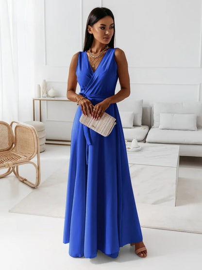 Vestido Mujer Largo Sencillo Cuello en V