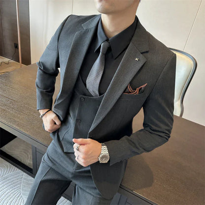 Traje Hombre Elegante Tres Piezas Slim