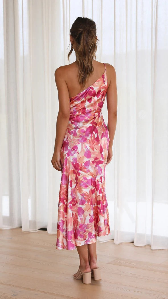Vestido Floral Asimétrico Mujer - Vestiria
