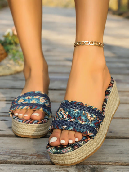 Sandalias Mujer Tejido Natural Suela Entrelazada - Vestiria