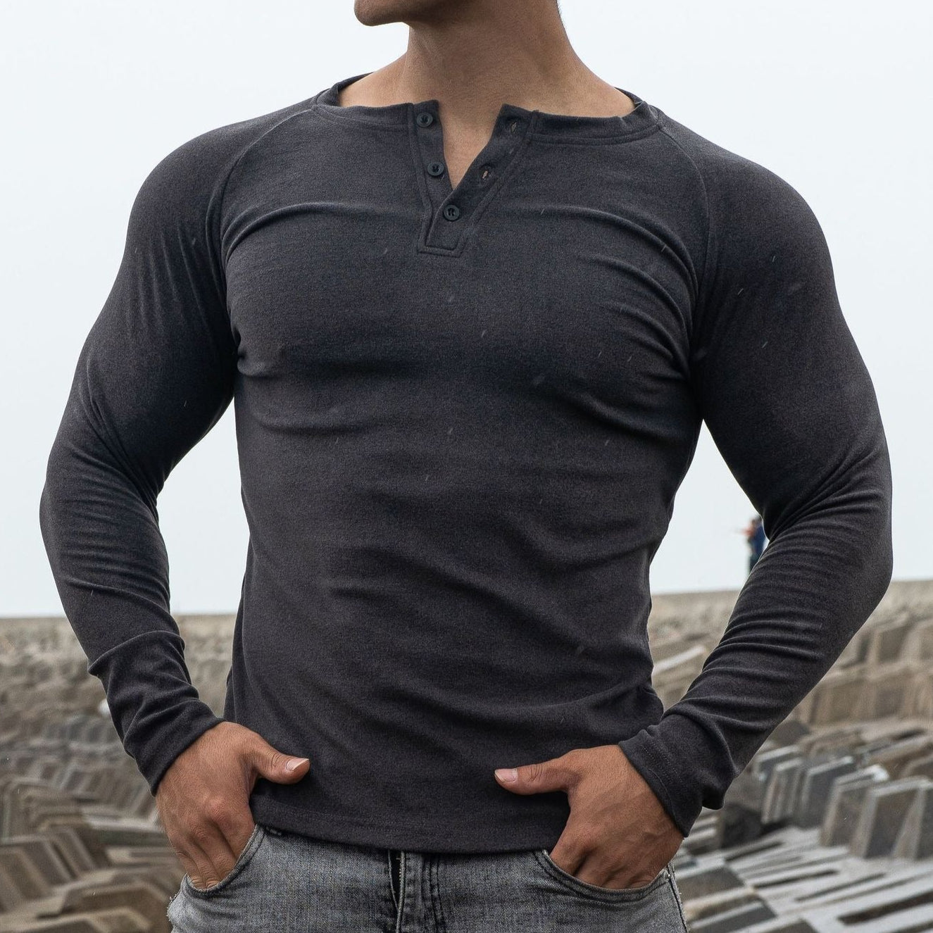Camiseta Hombre Manga Larga Slim Clásica - Vestiria