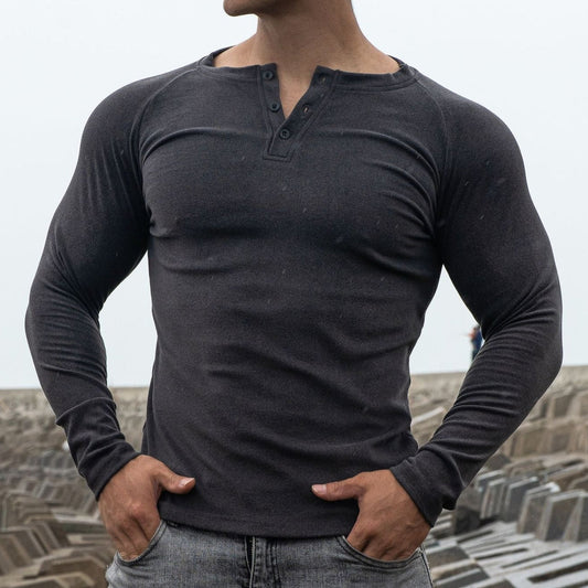 Camiseta Hombre Manga Larga Slim Clásica - Vestiria