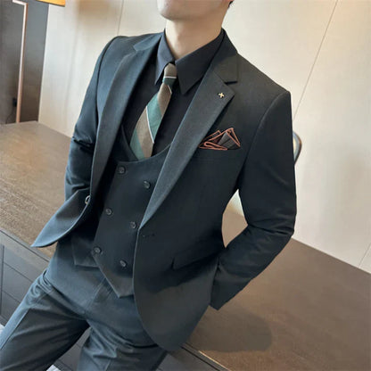 Traje Hombre Elegante Tres Piezas Slim