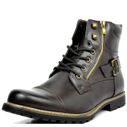 Botas de moto de cuero genuino