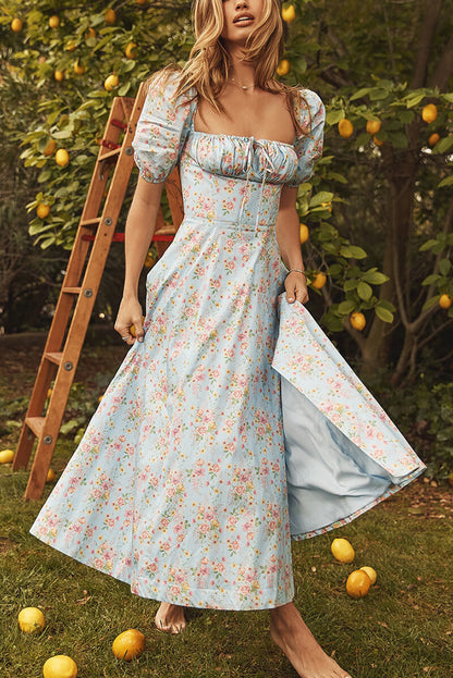 Vestido Midi Elegante Mangas Voladas