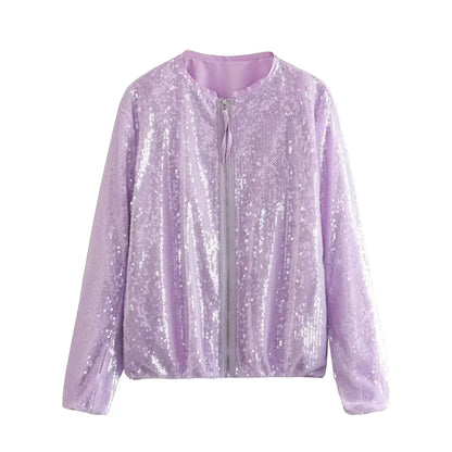 Chaqueta Mujer Lentejuelas Brillante
