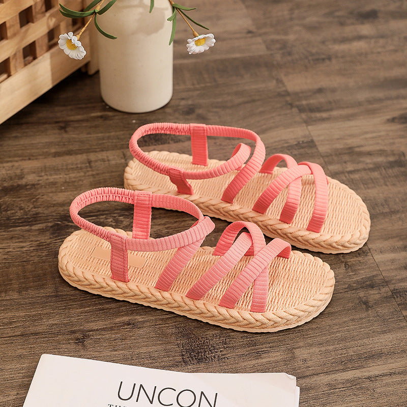 Sandalias de Paja Synthetic Comodas para Playa y Verano