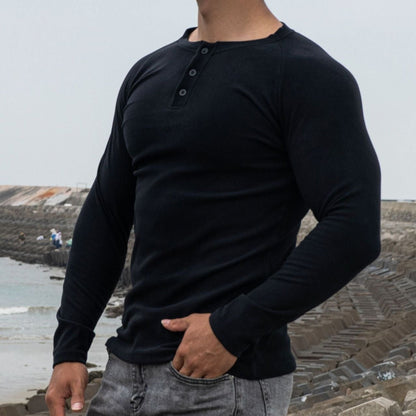 Camiseta Hombre Manga Larga Slim Clásica