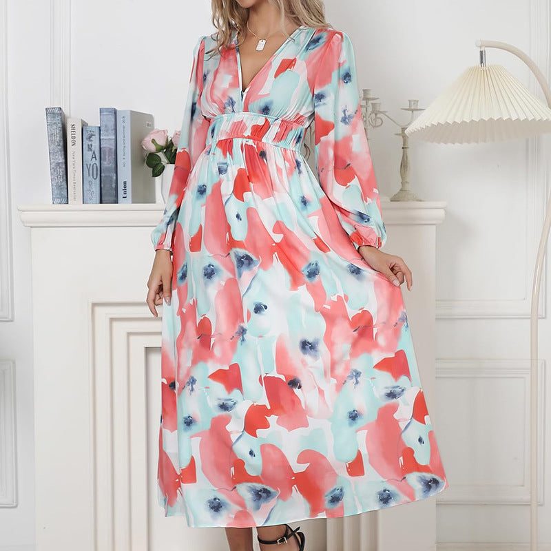 Vestido Midi FlorAL Elegante Con Escote Cruzado