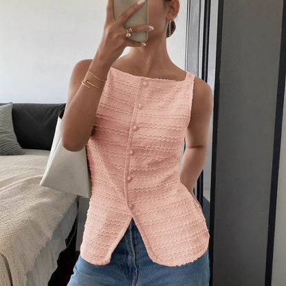 Top Mujer Sin Mangas Cuerpo Entallado Texturizado