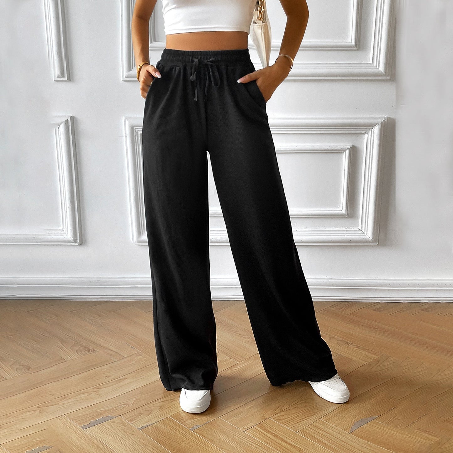 Pantalón Ancho Cintura Elástica Cómodo