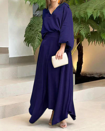 Vestido Largo Elegante Mujer Manga Larga
