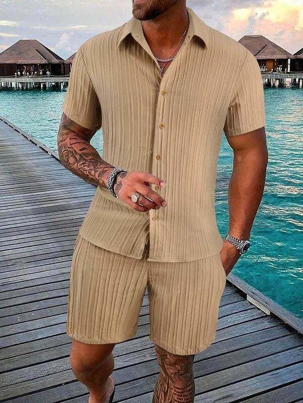 Polo Clásico con Botones y Shorts Hombre - Vestiria