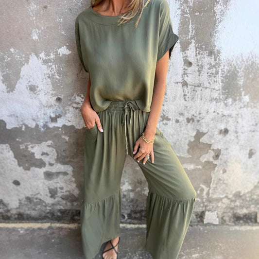 Pantalón y blusa de lino fresco y cómodo - Vestiria