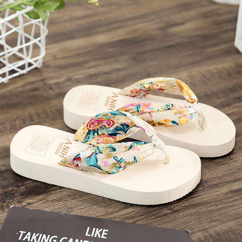 Sandalias Mujer Verano Estampado Flor Suela Segura