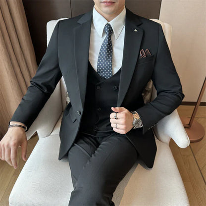 Traje Hombre Elegante Tres Piezas Slim