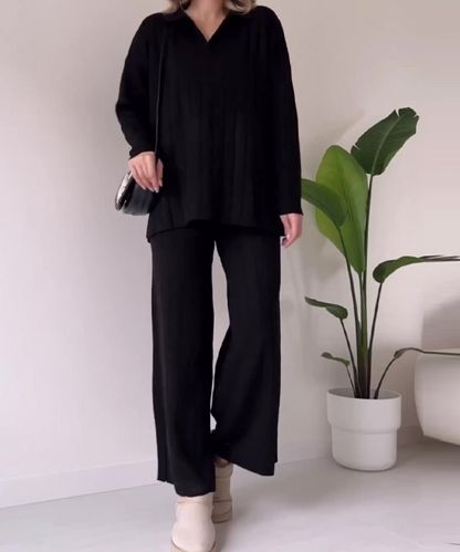 Conjunto Jersey Cuello V Estilo Mujer - Vestiria