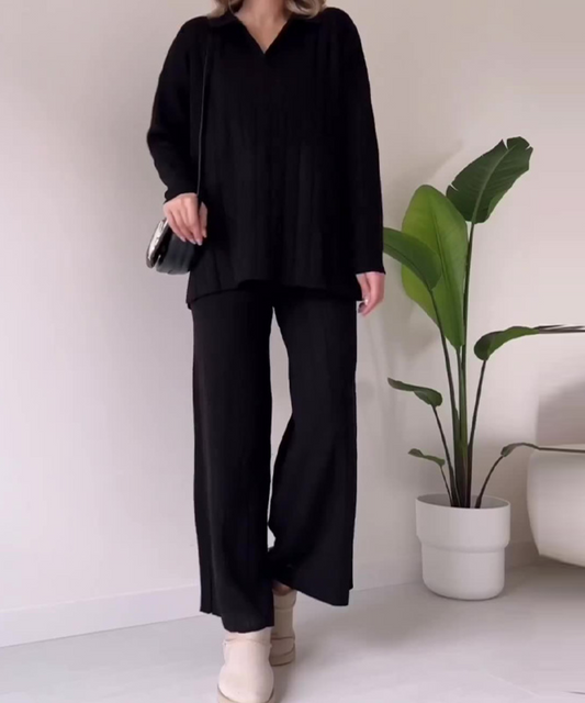 Conjunto Jersey Cuello V Estilo Mujer - Vestiria