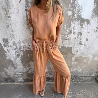 Pantalón y blusa de lino fresco y cómodo