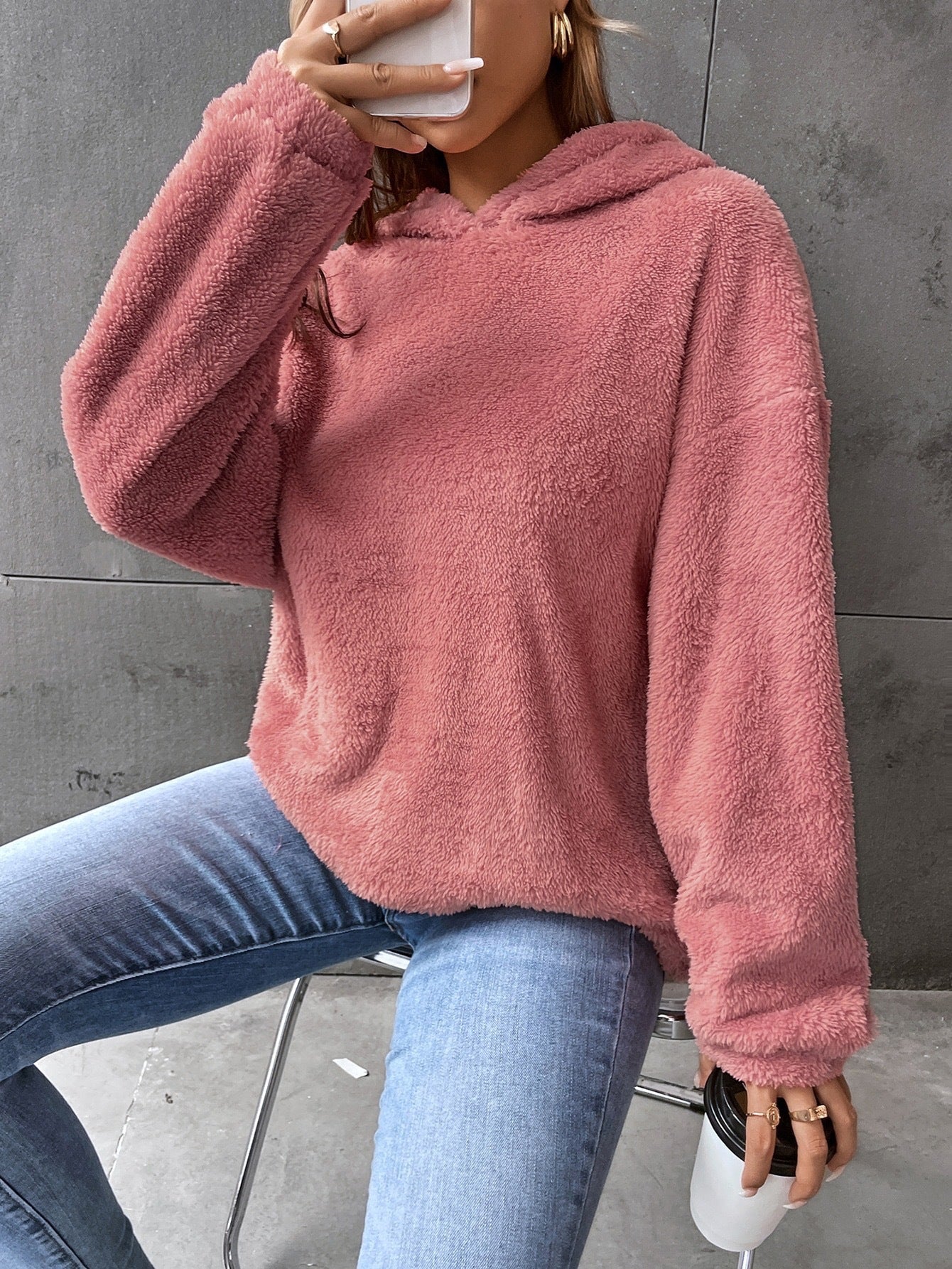 Chaquetón Felpa Abultado con Capucha Cálido - Vestiria
