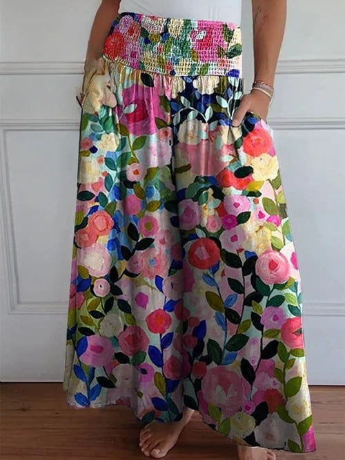 Pantalones cómodos cintura alta anchos