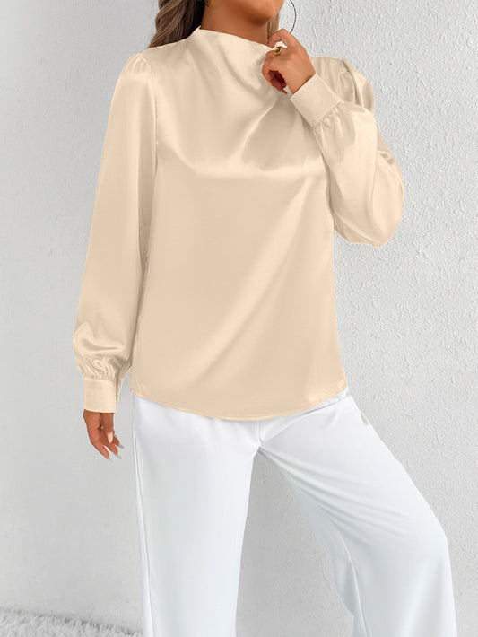 Blusa Mujer Elegante Cuello Alto Manga Larga - Vestiria