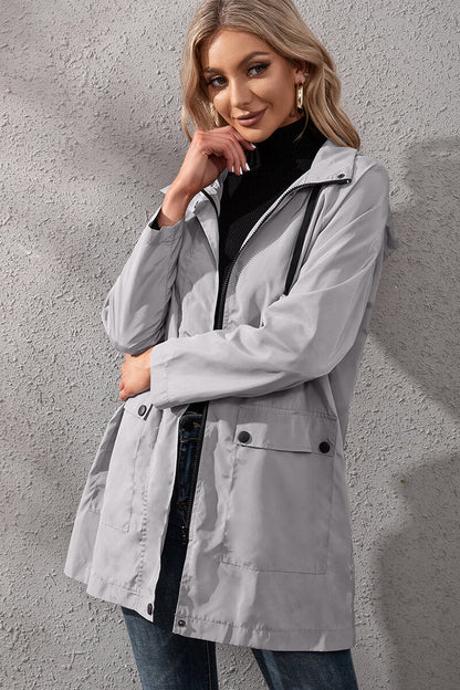 Chaqueta Impermeable Deportiva Con Capucha