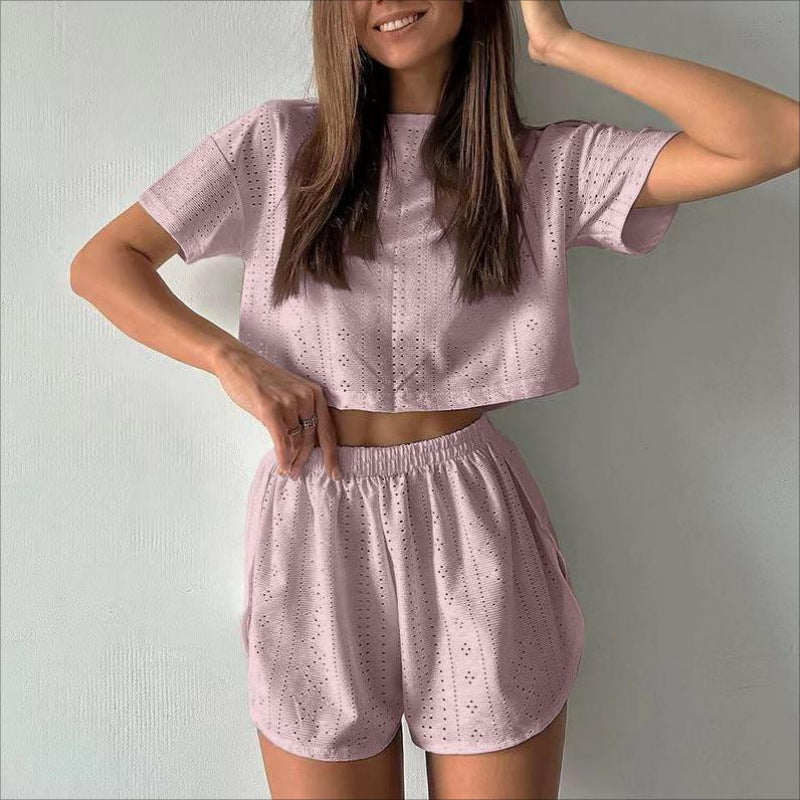 Conjunto de verano corto y fresco con mangas cortas - Vestiria