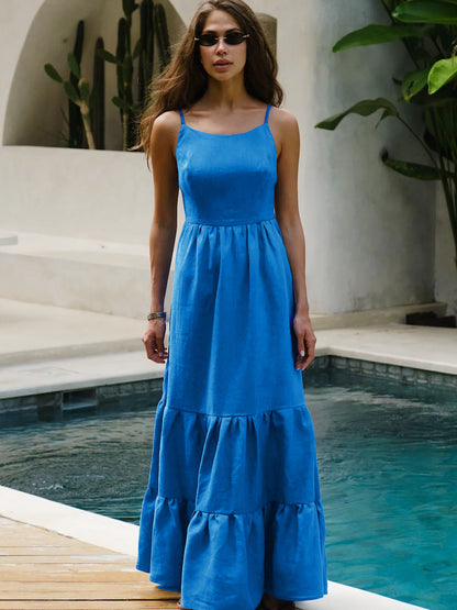 Vestido Largo Elegante Espalda Abierta